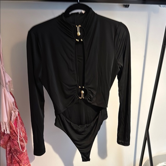 Superdown Black Bodysuit with Gold Details - Picture 1 of 5